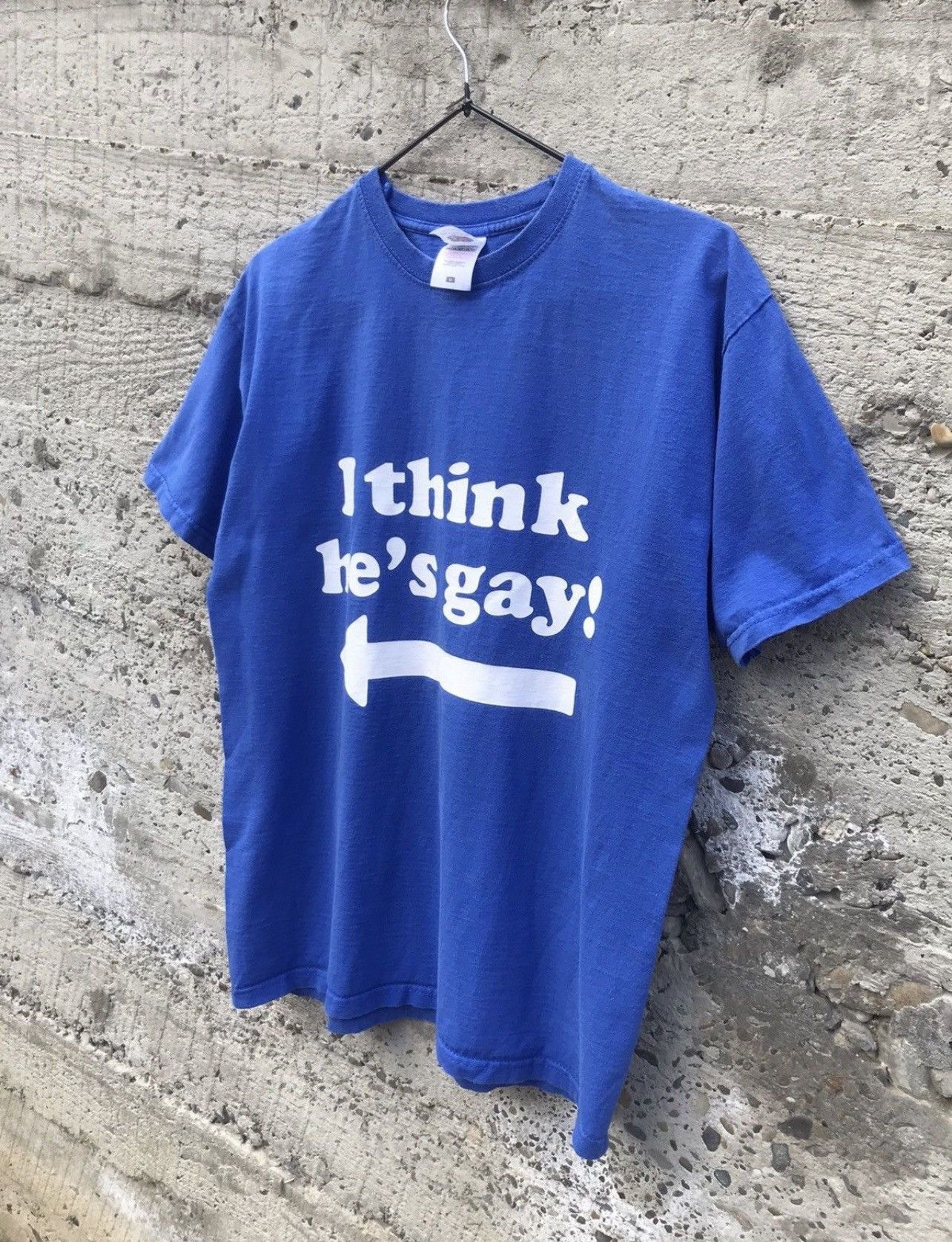 Vintage Vintage Y2k Tee "I think he's gay" Size US M / EU 48-50 / 2 - 4 Thumbnail