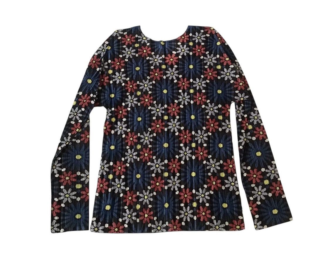 Vintage issey miyake pleats please flowers print longsleeve