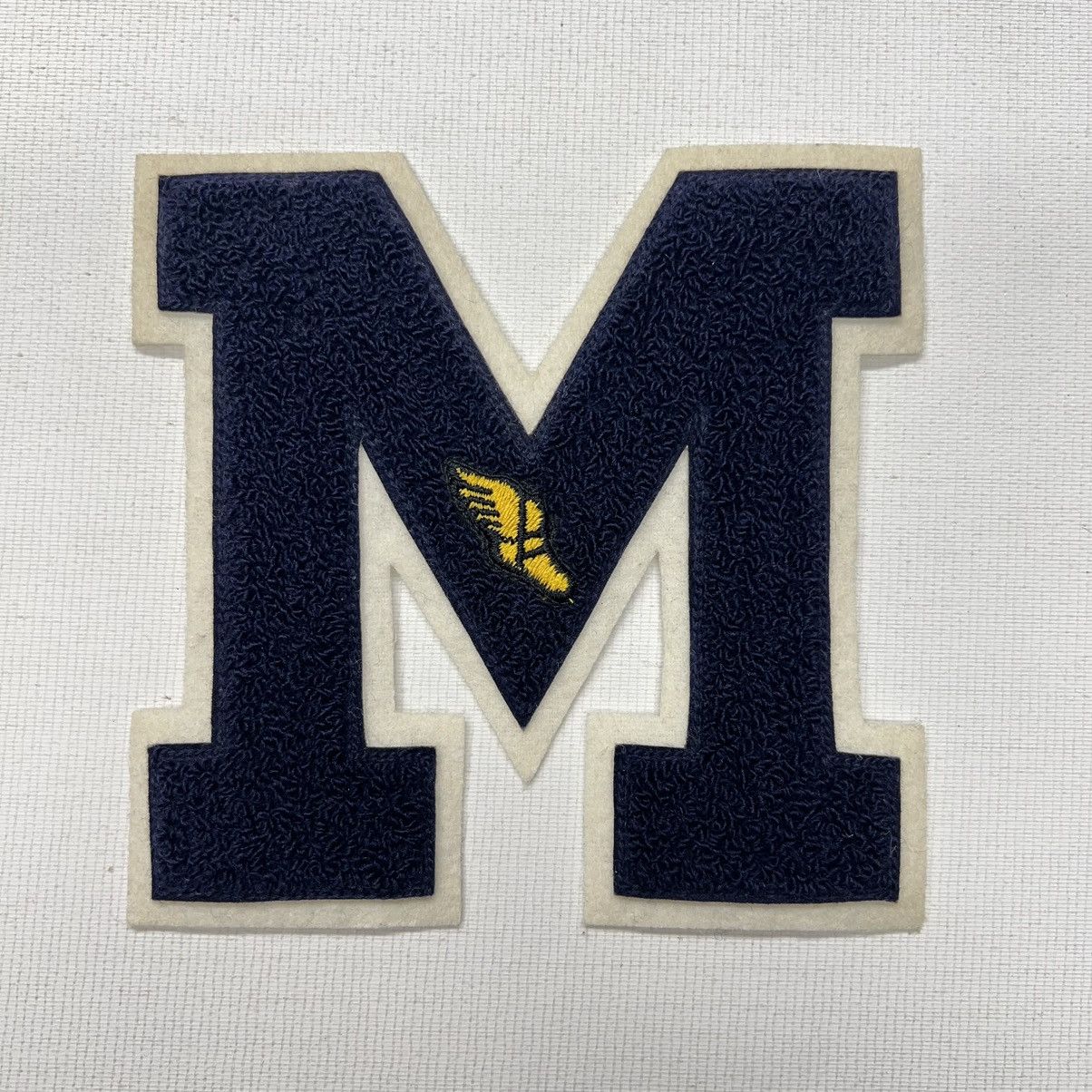 Vintage Letterman Varsity Patch Letter M Blue Chenille Felt Sports Size ONE SIZE - 3 Thumbnail