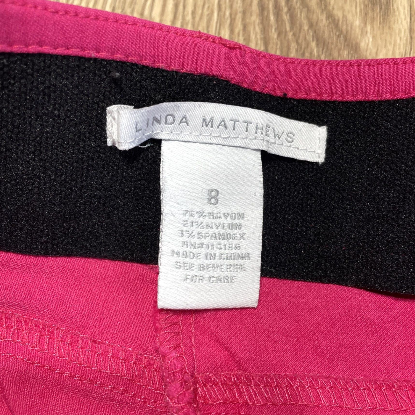 Vintage Linda Matthews Chino Pants Women 8 Pink Straight Midrise Elastic Waist Regular Size 30" / US 8 / IT 44 - 2 Thumbnail