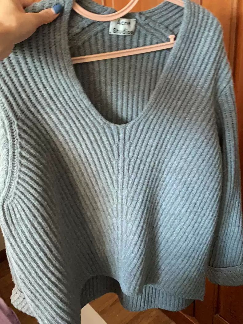 Acne Studios Wool V-neck thread loose sweater