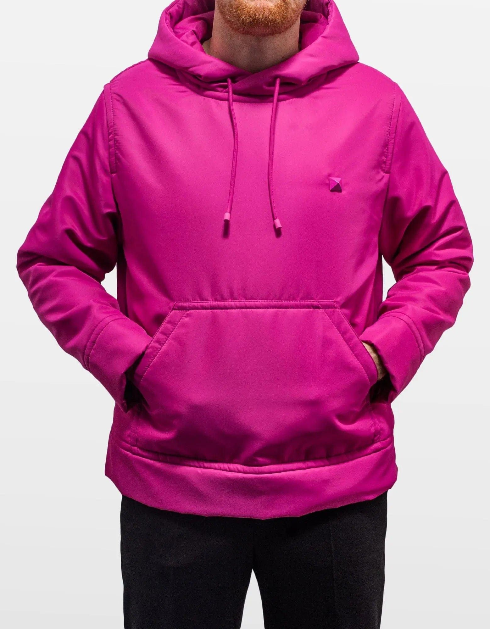 Valentino Valentino Garavani Pink PP Stud Detail Nylon Hoodie Size US M / EU 48-50 / 2 - 3 Thumbnail