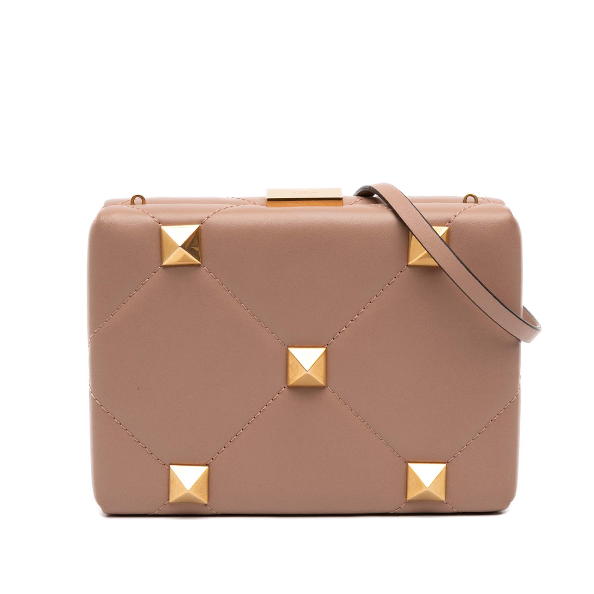 Valentino Calfskin Roman Stud Box Clutch on Strap Size ONE SIZE - 1 Thumbnail
