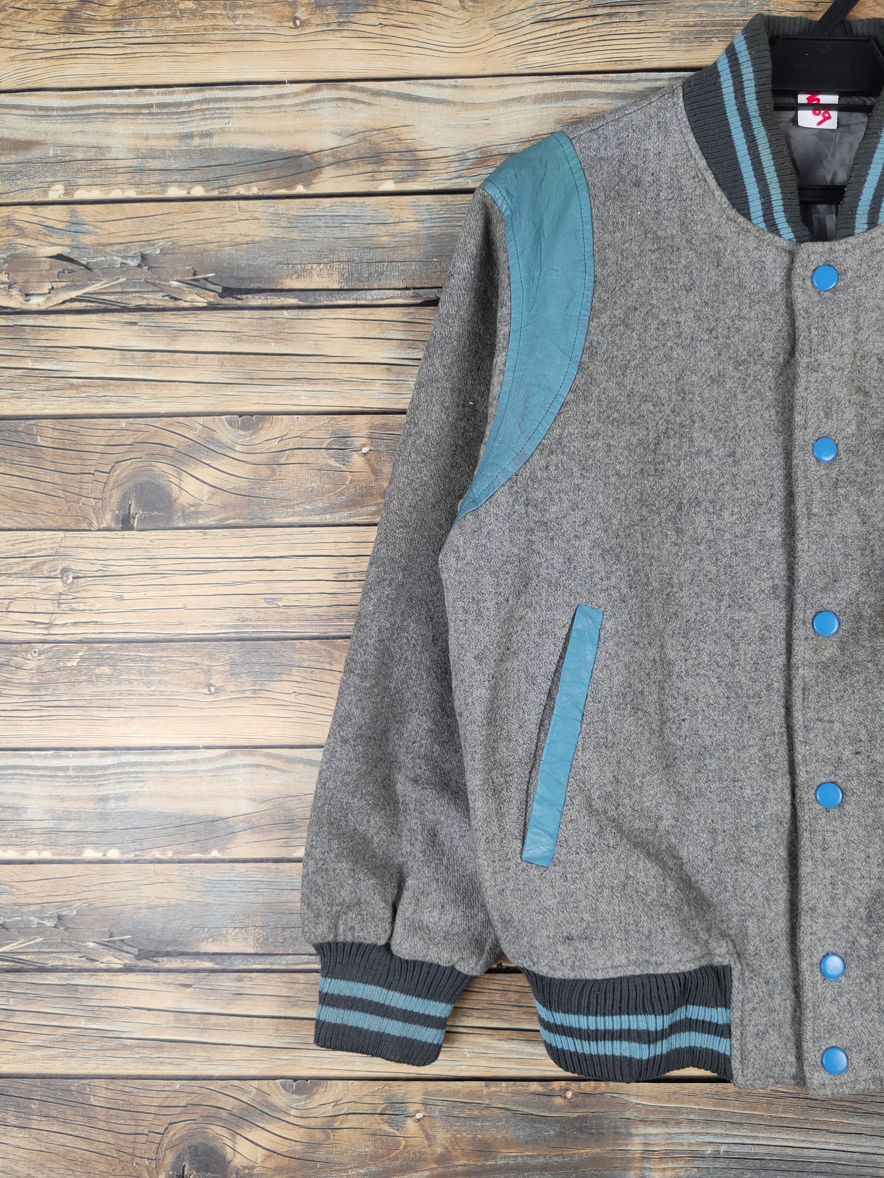 Japanese Brand Japan vintage Gray Varsity Jackets #W1069 Size US S / EU 44-46 / 1 - 4 Thumbnail