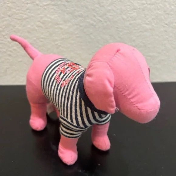 Other PINK PUPPY DOG IN STRIPED SHIRT 8" Plush STUFFED ANIMAL Y2K Size XS / US 0-2 / IT 36-38 - 1 Thumbnail