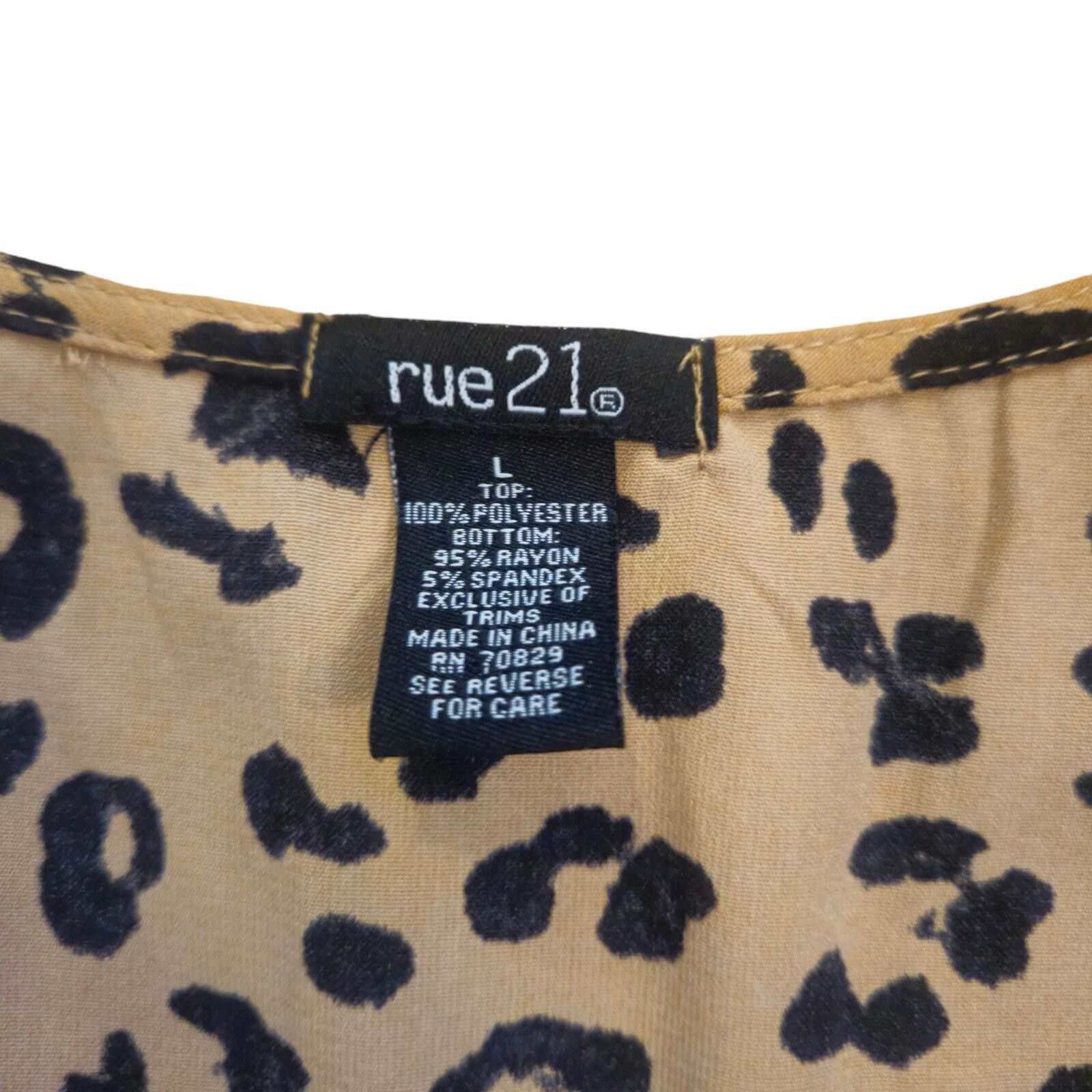 rue21 Rue 21 Leopard Print Bodysuit Long Sleeve V-Neck Size Large Size L / US 10 / IT 46 - 2 Thumbnail