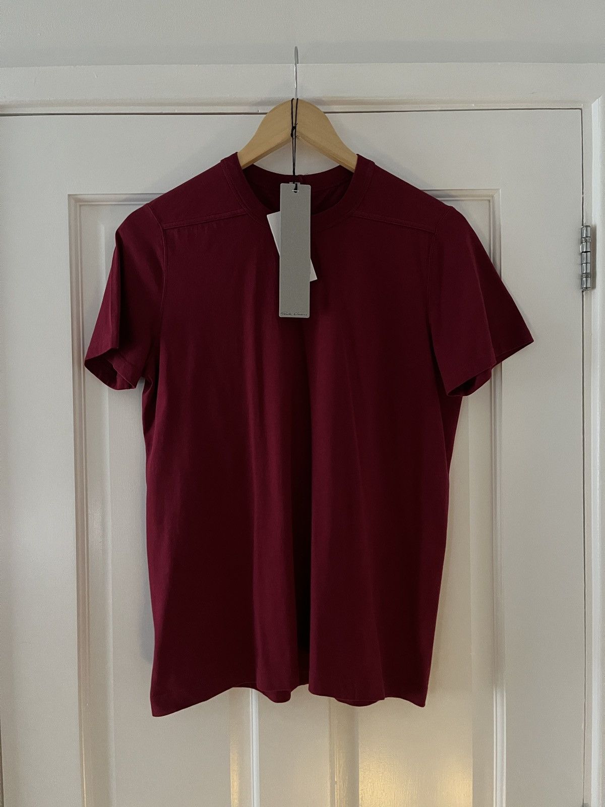 image of Rick Owens Edfu Ss23 Short Level T Shirt In Fuchsia - Xs, Men's