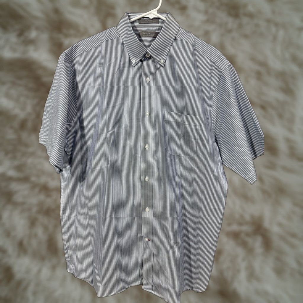 Cremieux Daniel Cremieux Shirt Mens L Blue Plaid Signature Collection Button Short Sleeve Size US L / EU 52-54 / 3 - 1 Thumbnail