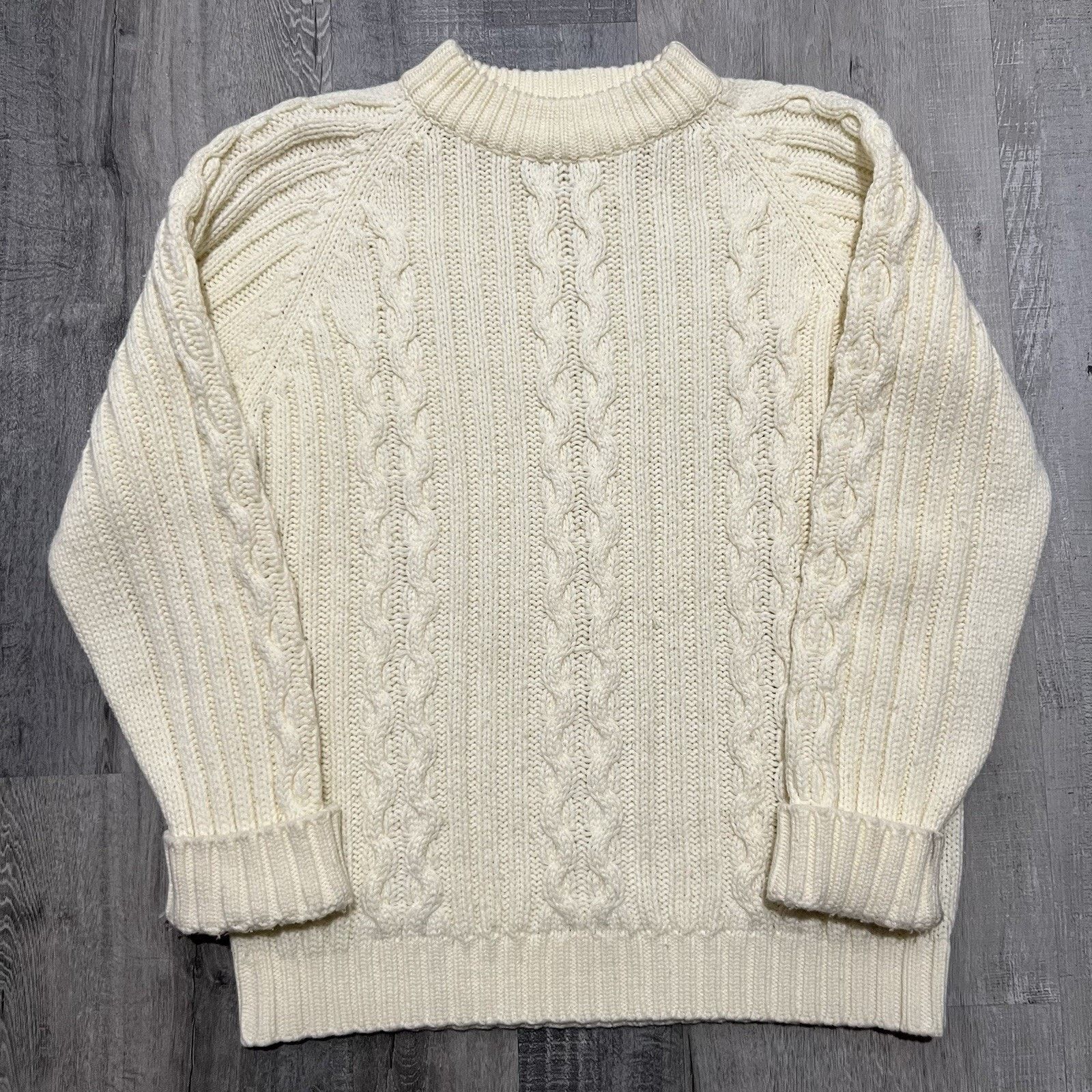 Other VTG Iveys 70s/80s Ivory Beige Cable Knit Pull Over Sweater Size M / US 6-8 / IT 42-44 - 1 Thumbnail