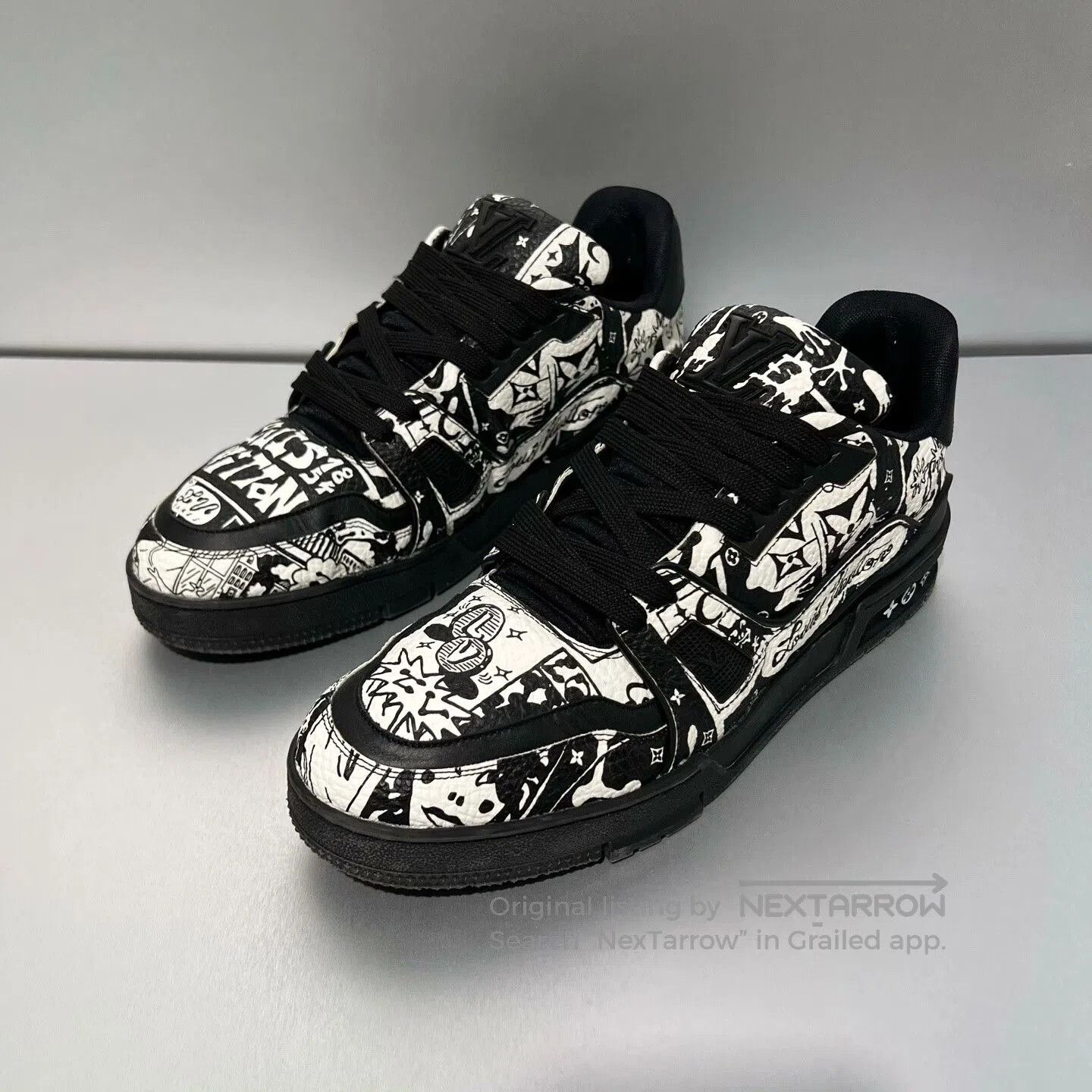 Louis Vuitton Louis Vuitton Trainer Black White Graffiti Sneakers. Size US 9 / EU 42 - 1 Thumbnail