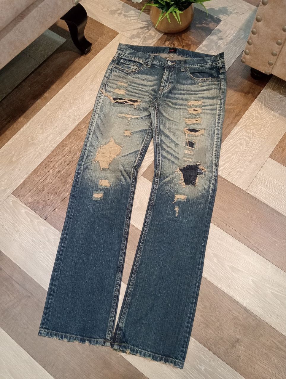 JACKROSE JACKROSE JAPAN BLUE DISTRESSED DENIM PANTS Size US 33 - 2 Thumbnail