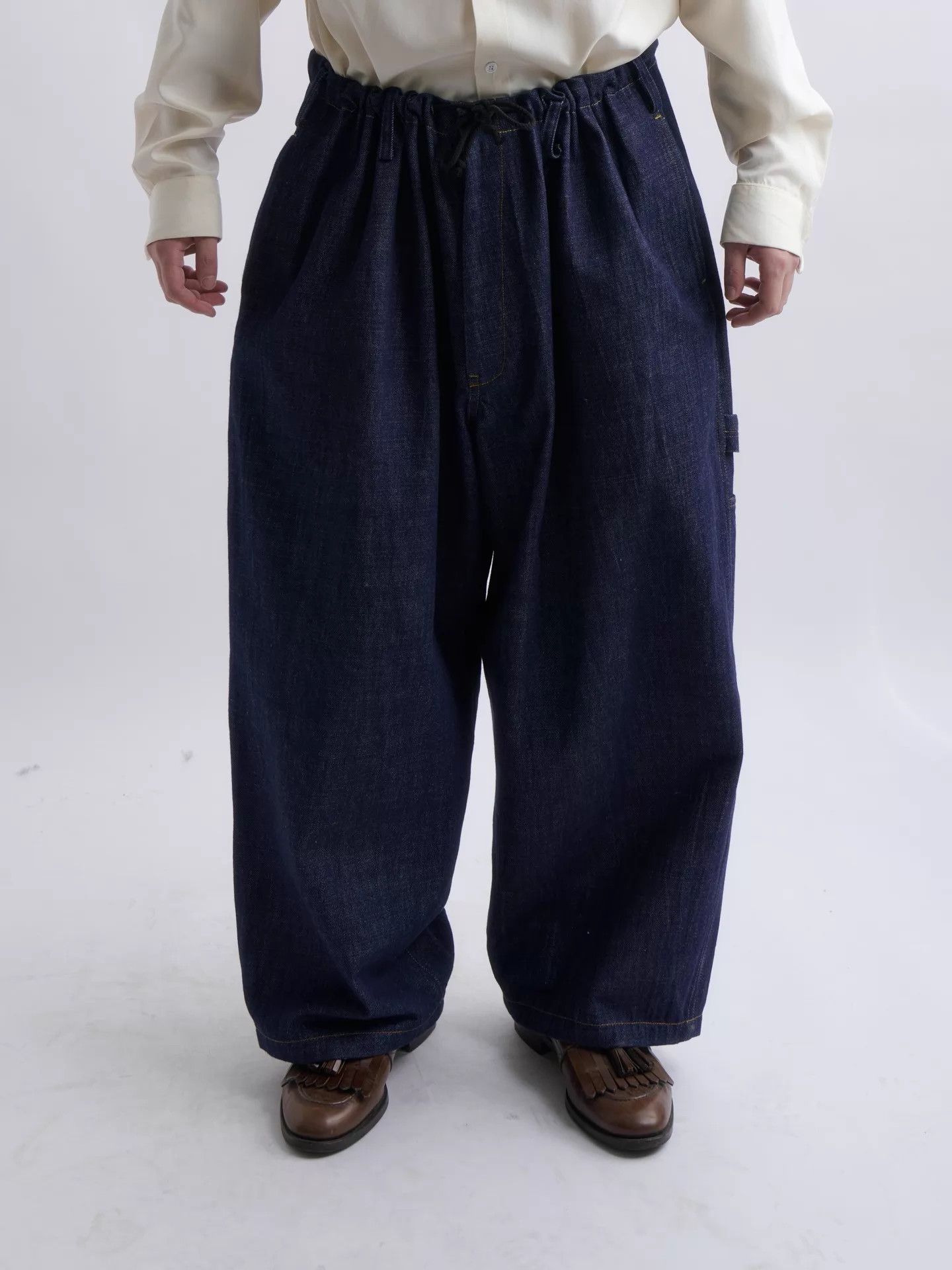 Yohji Yamamoto Yohji Yamamoto Y’s for men Drawstring Denim Baggy Work Size US 34 / EU 50 - 4 Thumbnail