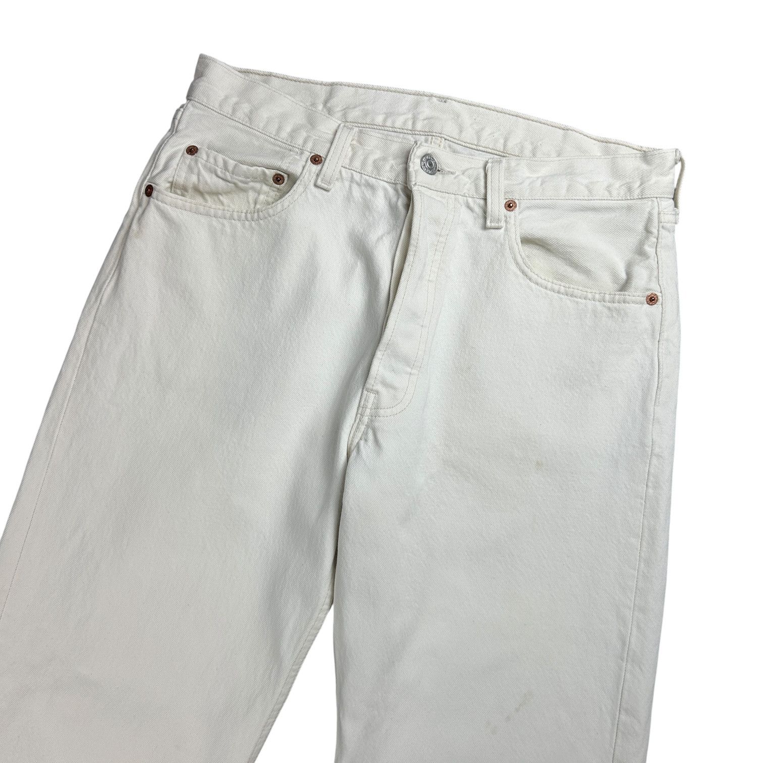 Levi's Vintage 90s Levi's 501 USA White Slim Straight Denim W33L30 Size US 33 - 3 Thumbnail
