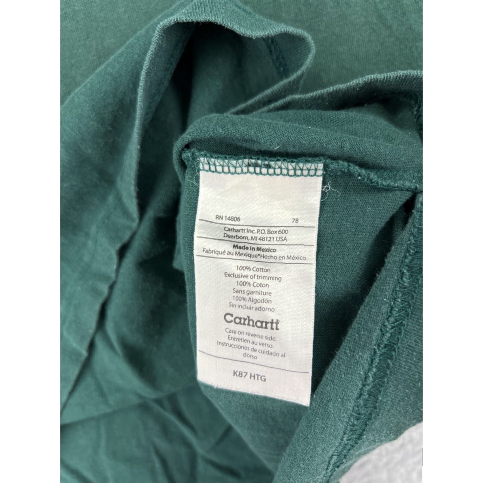 Carhartt VINTAGE Carhartt Shirt Mens 2XL Green Short Sleeve Crew Neck 100% Cotton Workwear Embroidered Logo Mens Size US XXL / EU 58 / 5 - 4 Thumbnail