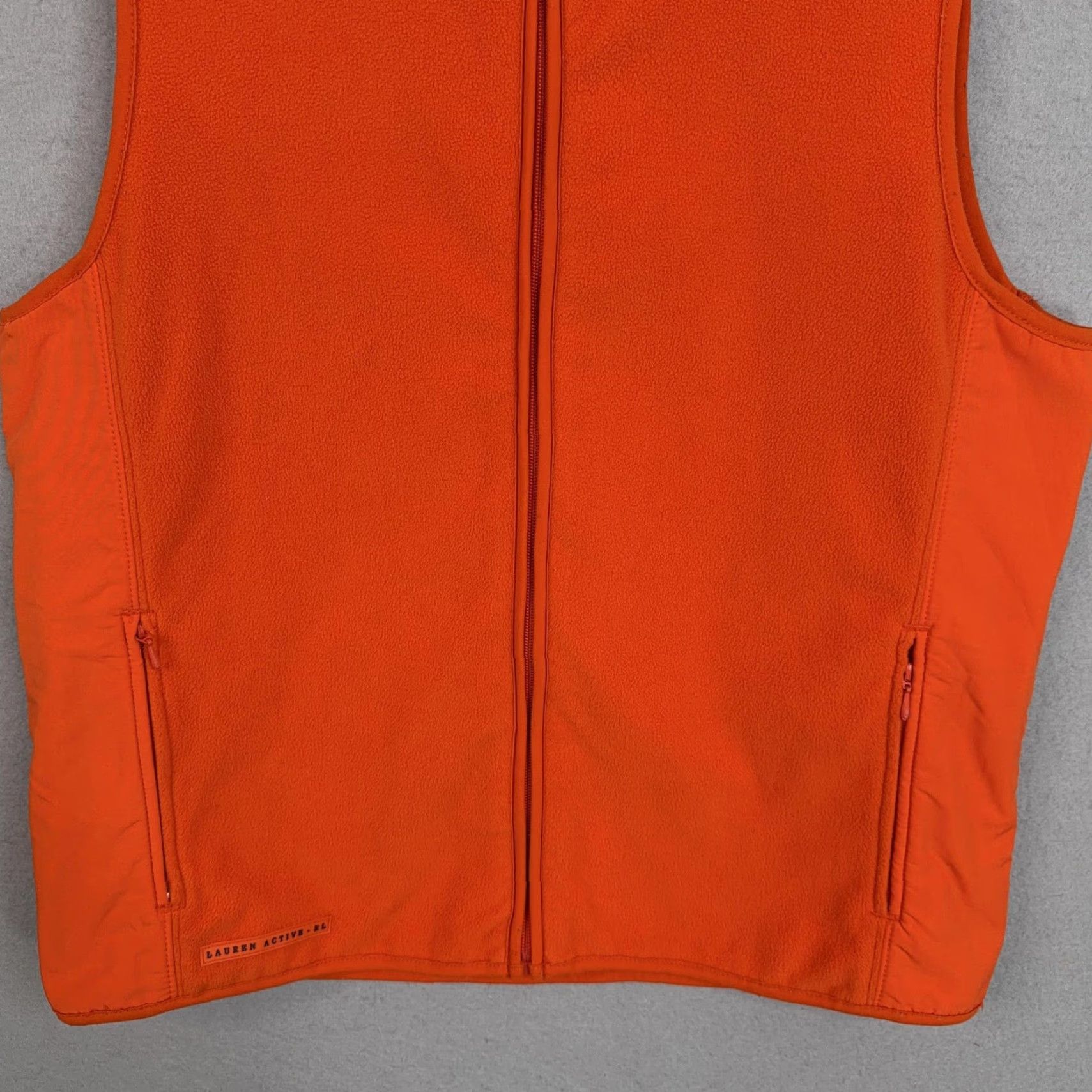 Ralph Lauren VINTAGE Lauren Ralph Lauren Vest Womens M Orange Fleece Layer Winter Outdoor Simple Zip Pockets RL Active Womens Firsh Size M / US 6-8 / IT 42-44 - 3 Thumbnail