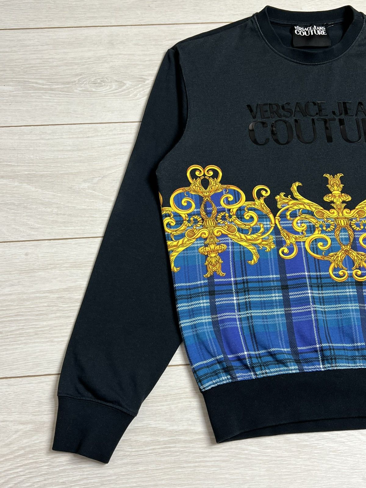 Versace Jeans Couture Versace Jeans Couture Baroque Tartan Sweatshirt M Size US M / EU 48-50 / 2 - 2 Thumbnail