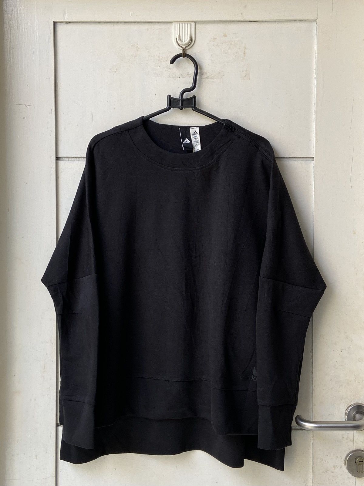 image of Adidas Black Long Sleeve T-Shirt, Men's (Size XL)