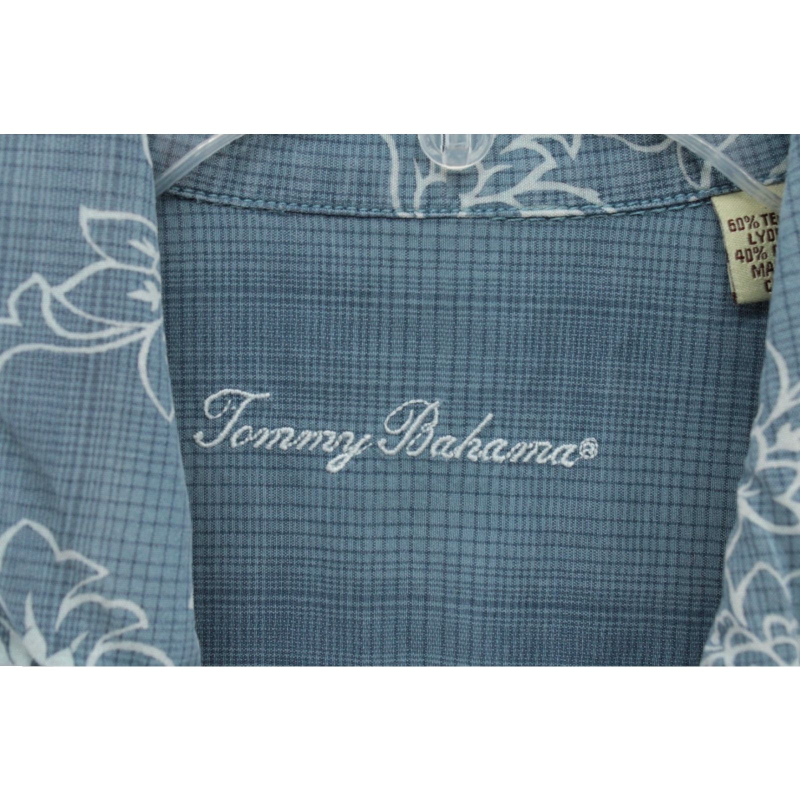 Tommy Bahama Tommy Bahama Hawaiian Camp Shirt Men's L Blue Leaf Allover Print Luau Aloha Shirt Size US L / EU 52-54 / 3 - 6 Thumbnail