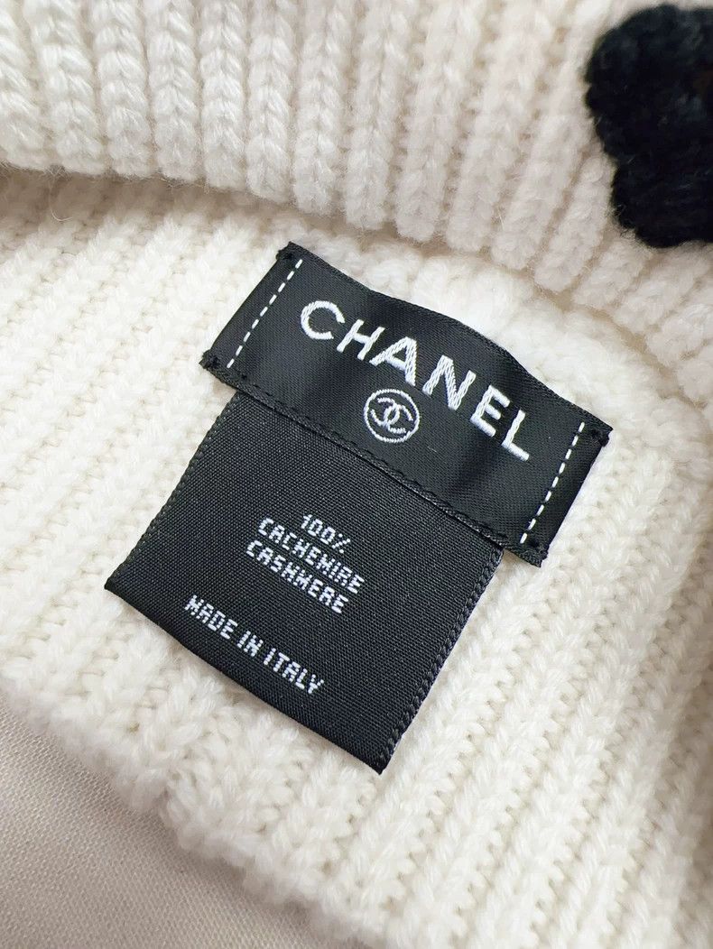 Chanel Chanel 25A new beige pineapple knitted cold hat Size ONE SIZE - 5 Thumbnail