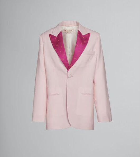 Marni o1w1db11024 Peak Lapels Single Breasted Blazer in Pink Size L / US 10 / IT 46 - 1 Thumbnail