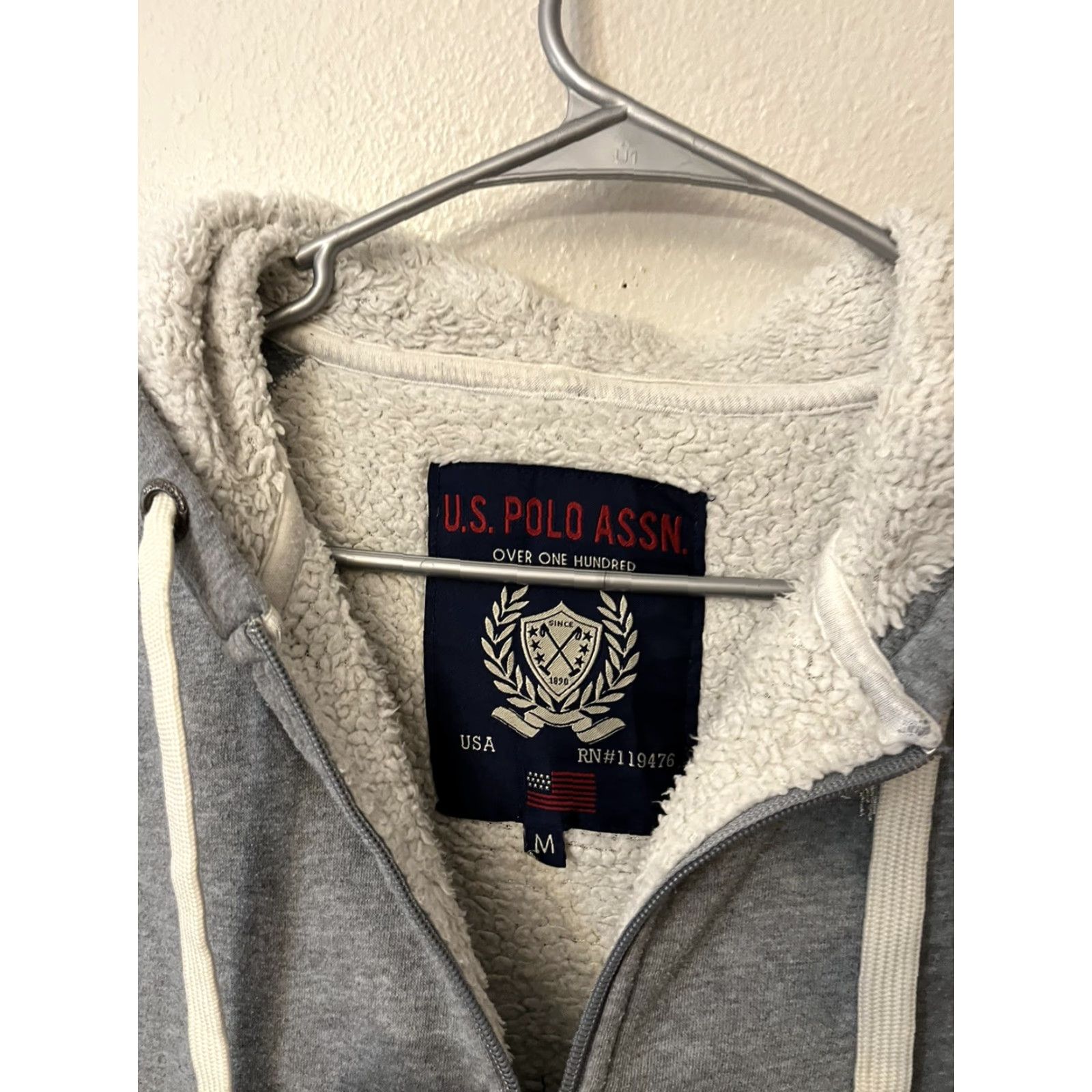 Vintage US Polo Assn. Hoodie Womens Full Zip Fleece Lined Gray Size M Size M / US 6-8 / IT 42-44 - 2 Thumbnail