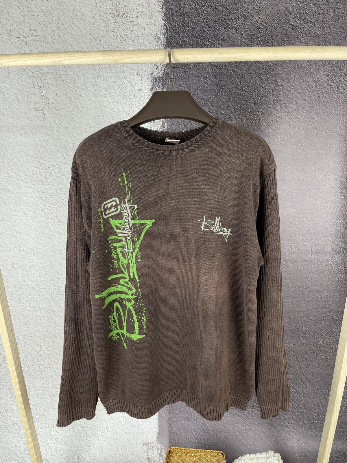Billabong Billabong vintage big logo brown faded sweater knitwear Size US XL / EU 56 / 4 - 3 Thumbnail