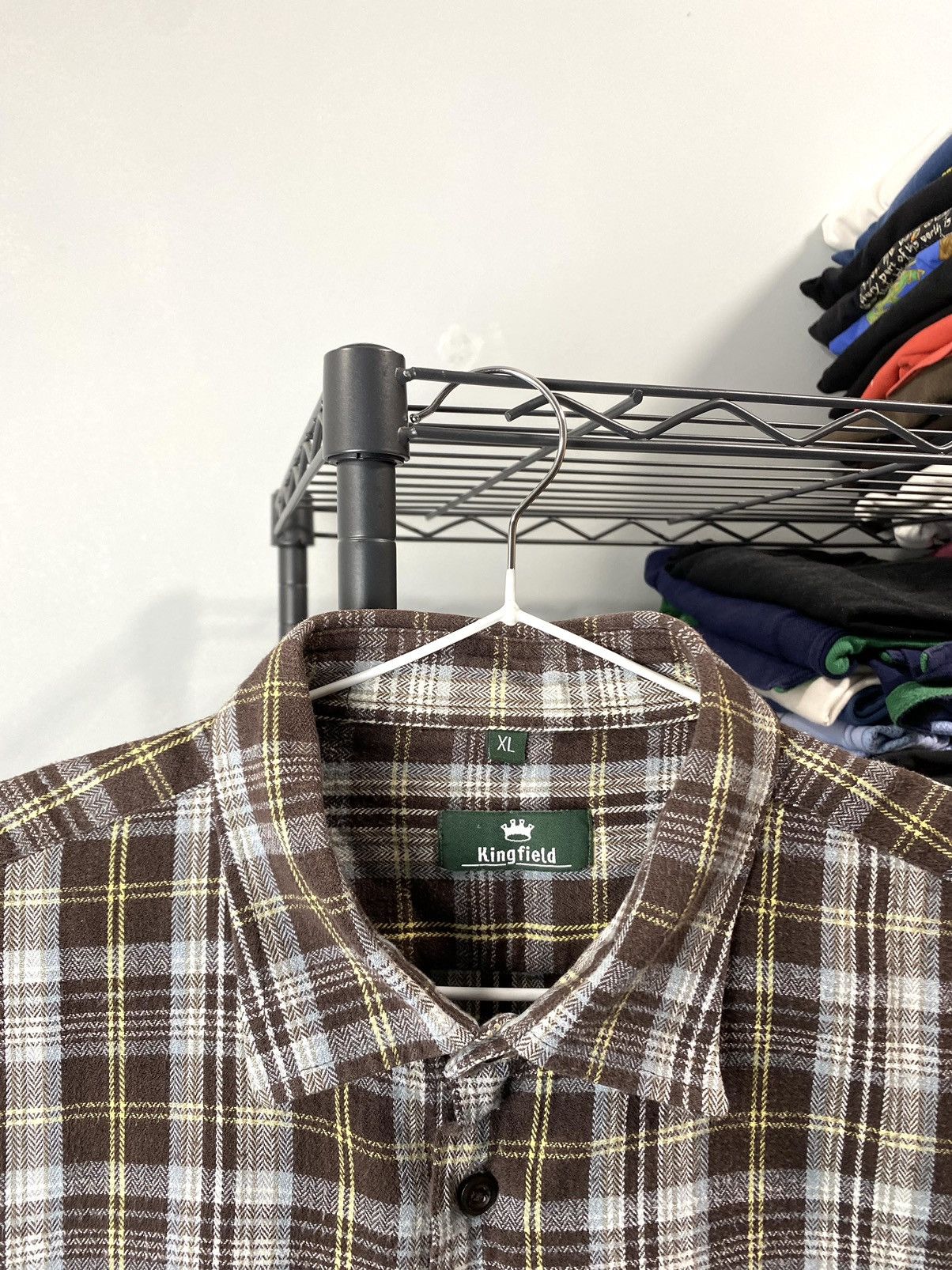 Vintage 🕷 Vintage Brown Flannel Plaid Shirt Travis Scott Style Size US XL / EU 56 / 4 - 4 Thumbnail