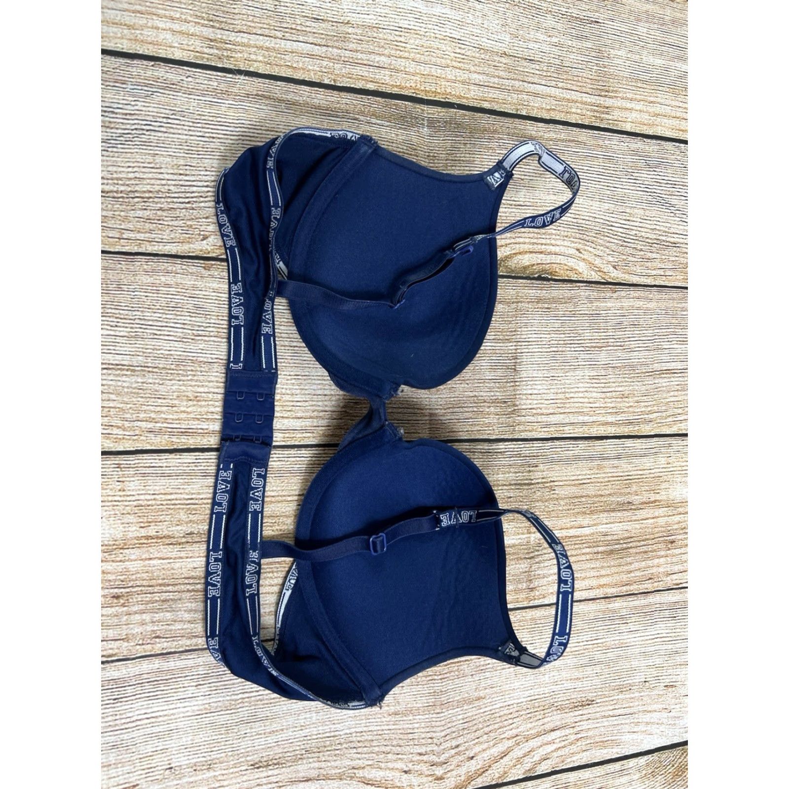 Vintage SO Intimates Love Bra Blue 36A Women Cup A T-Shirt Bra Adjustable Strap Good pre owned 90s? Size ONE SIZE - 4 Thumbnail