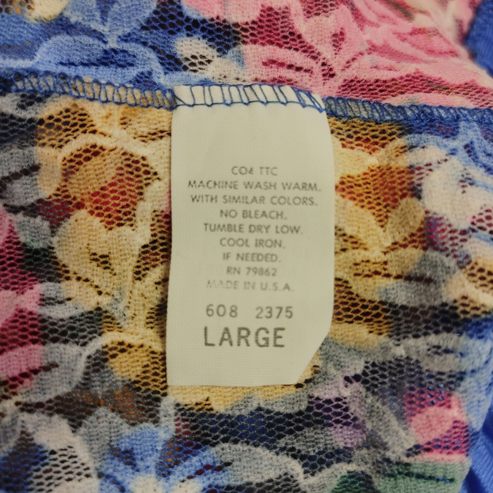 Other VTG Cinema Etoile Blue Red Floral Fit & Flare Dress Ladies L Size L / US 10 / IT 46 - 4 Thumbnail