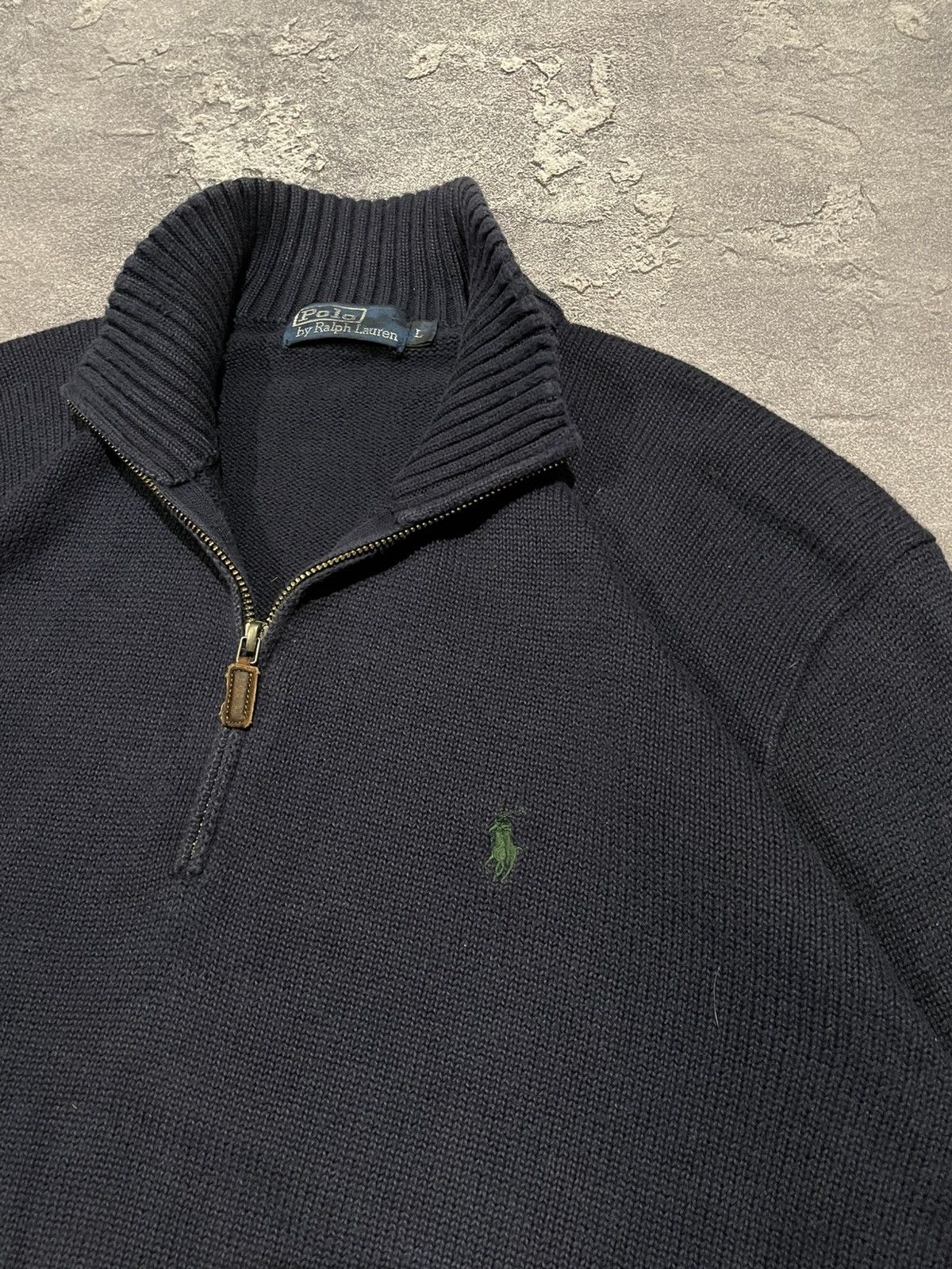 Polo Ralph Lauren × Vintage Vintage Polo Ralph Lauren 1/4 Zip Knitted Sweater Size US L / EU 52-54 / 3 - 3 Thumbnail