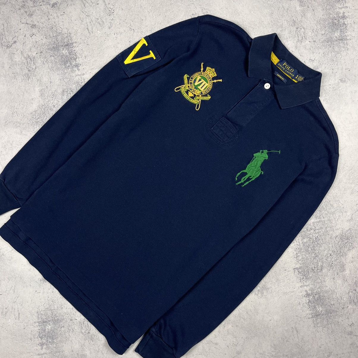 Vintage 90’s Polo Ralph Lauren navy and red jersey top