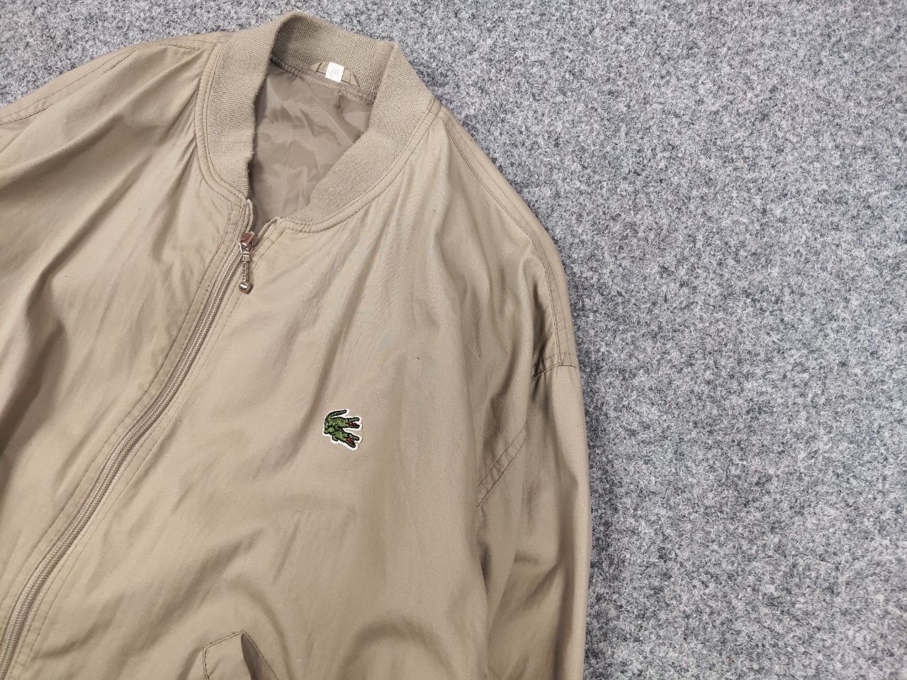 Lacoste Vintage 90's Lacoste custom double logo Beige Bomber Jacket Size US M / EU 48-50 / 2 - 5 Thumbnail