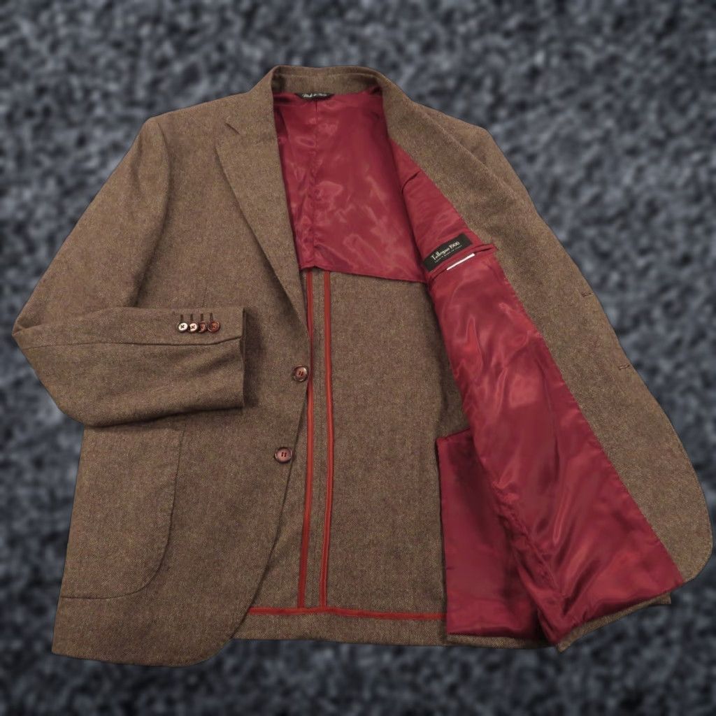 Vintage Tollegno 1900 Men Blazer 42R Wool Birdseye Sport Coat Brown Made in ITALY Regular Jacket Blazer Mens Italian Classic Designer Vintage No Size 42R - 1 Thumbnail