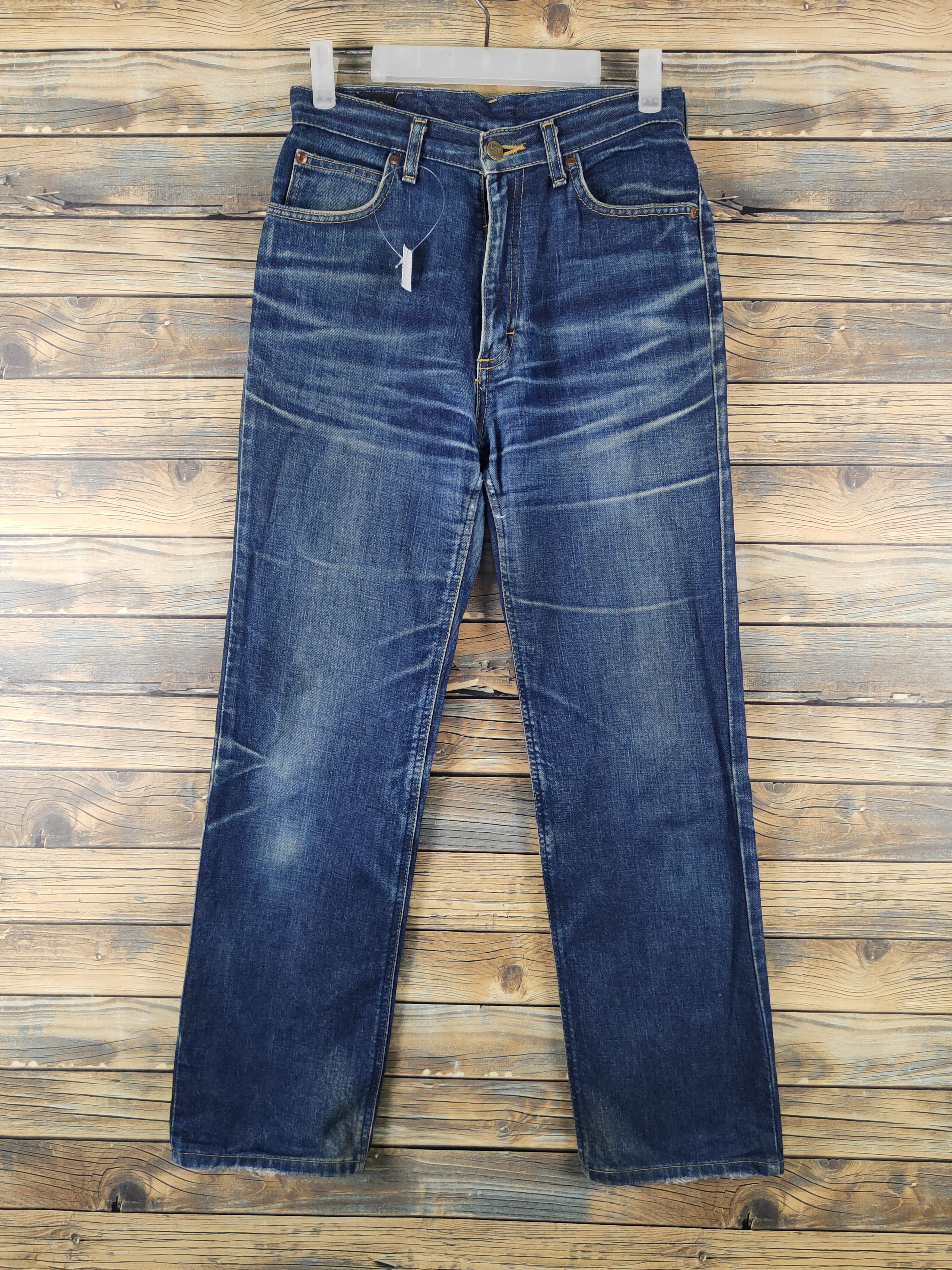 Lee × Vintage Miss Lee Dark Blue Distressed Ripped denim Jeans #W2069 Size 27" / US 4 / IT 40 - 1 Thumbnail