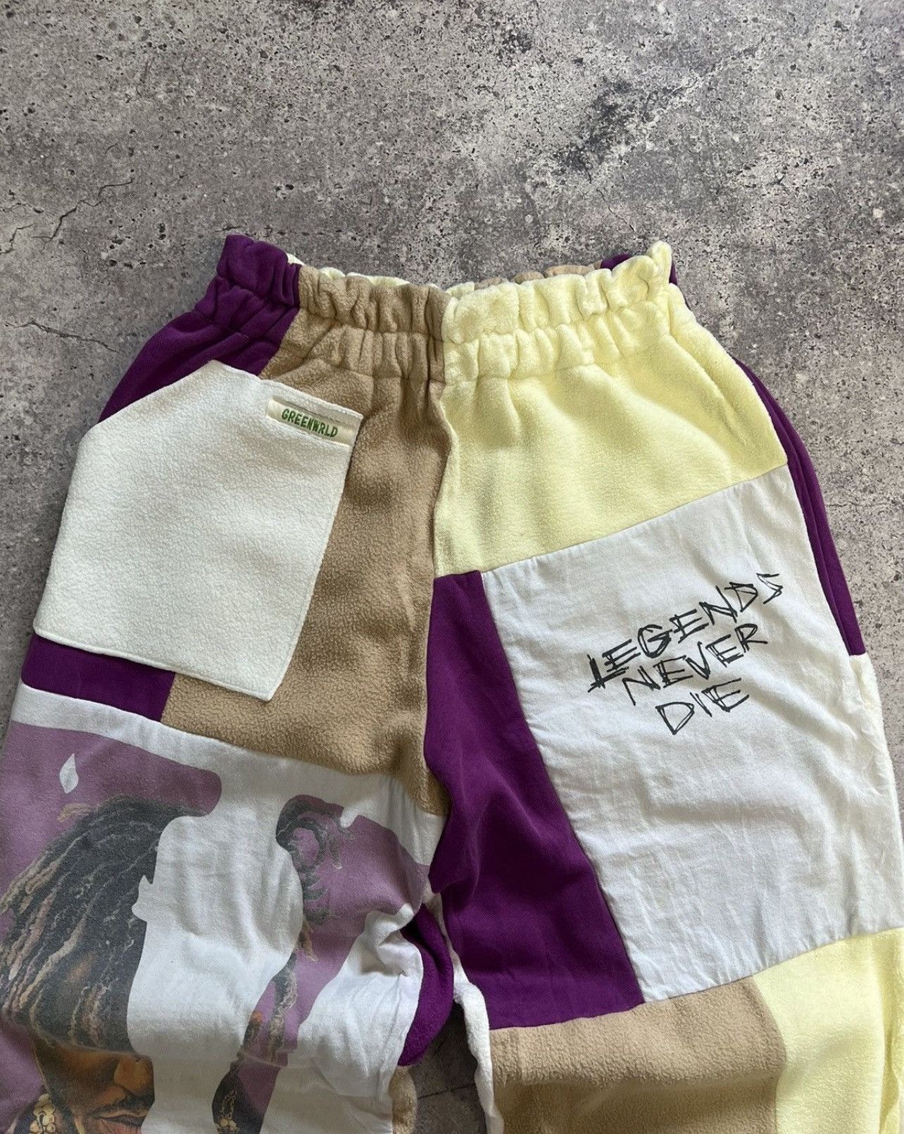 Vintage Vintage y2k Jucie Wrld x Vlone Hand Made Baggy Joggers Pants Size US 33 - 3 Thumbnail