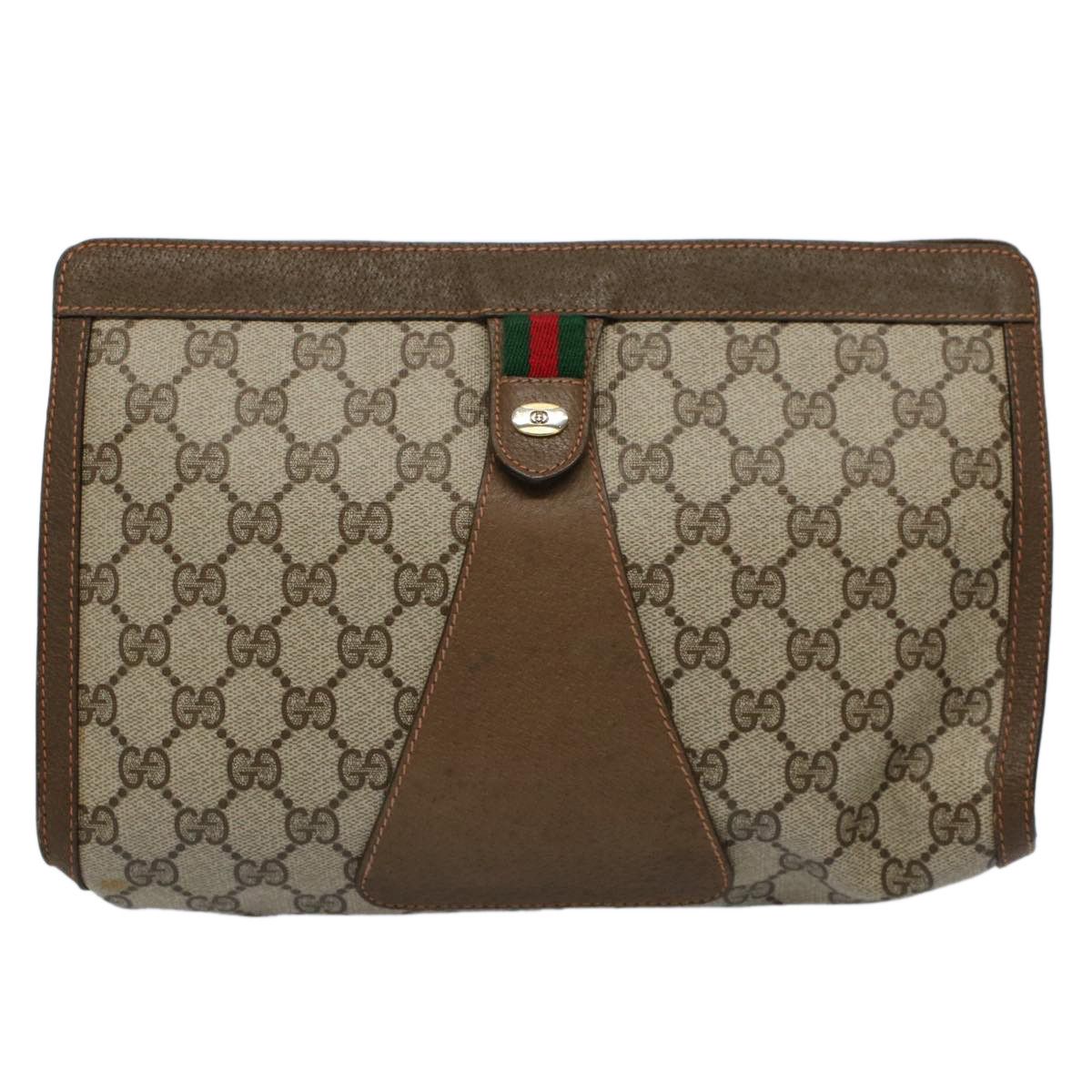 Gucci Ophidia Brown Canvas Clutch Bag (Pre-Owned) Size ONE SIZE - 1 Thumbnail