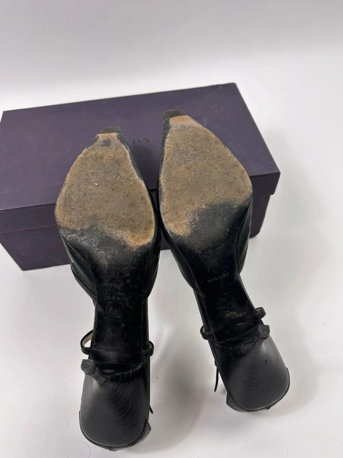 Prada Prada 90’s Black Holes Leather Heels bumps Size US 9 / IT 39 - 11 Thumbnail