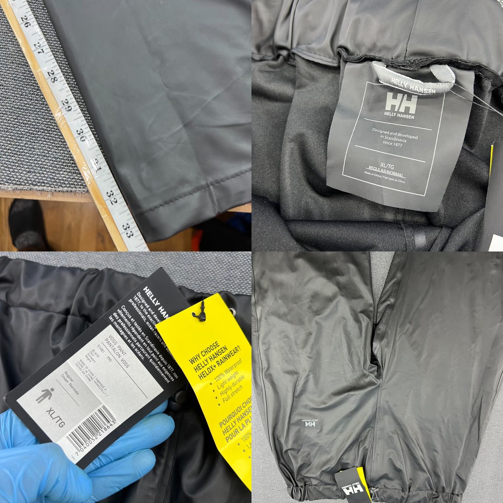 2XU 2XU Helly Hasen Voss Waterproof Mens Pants XL Black Outdoor Rain Pants Athletic Size US 36 / EU 52 - 8 Thumbnail