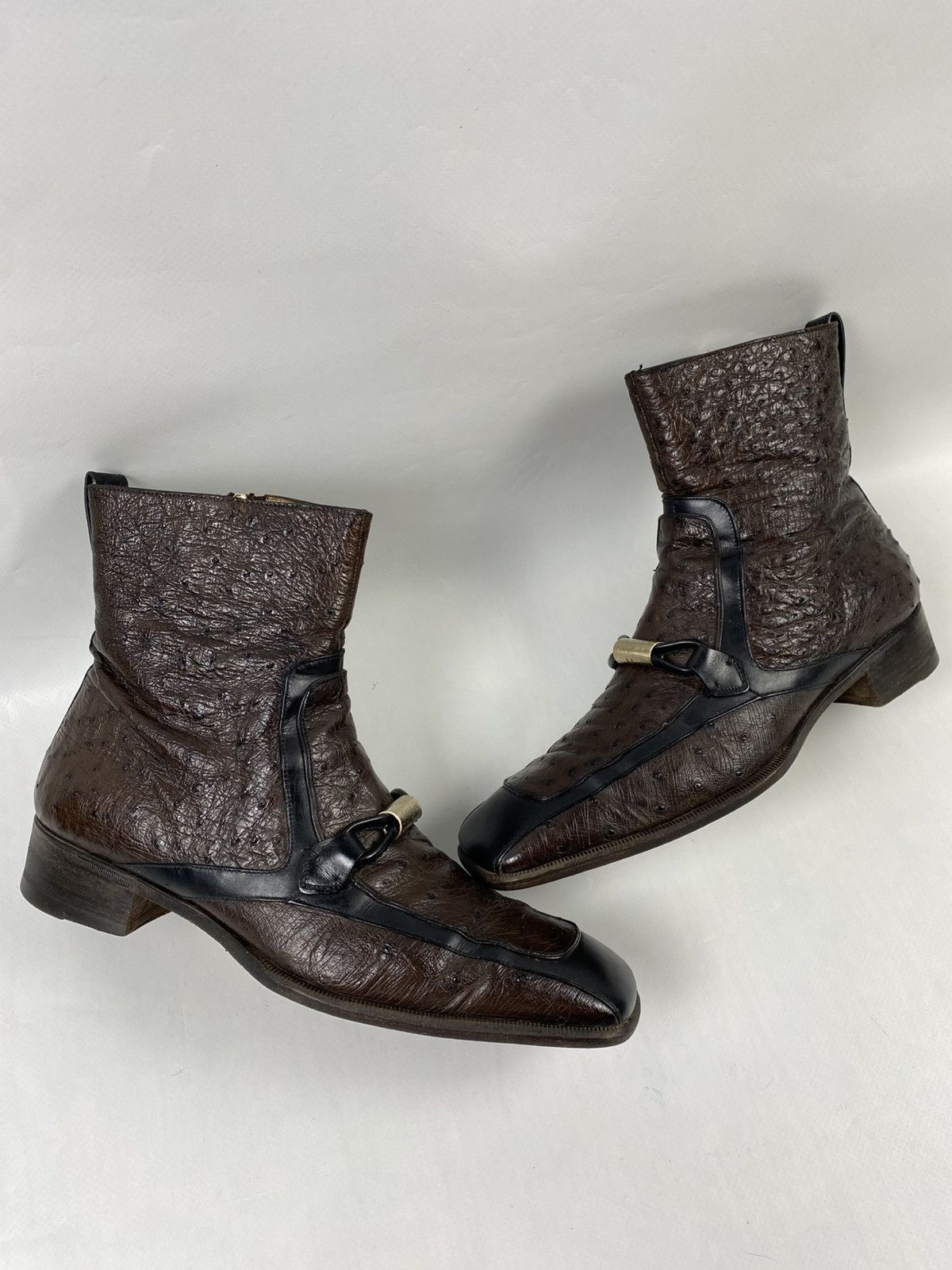 Yves Saint Laurent Archive Yves Saint Laurent Ostrich Skin Heavy Boots Size US 8 / EU 41 - 6 Thumbnail