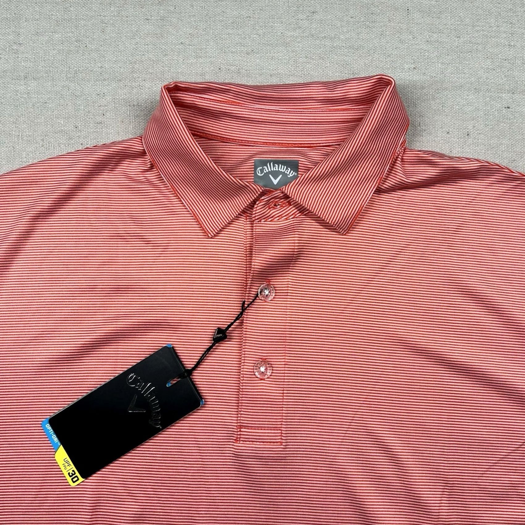 Callaway Callaway Opti-Dri Polo Mens M Red Golf Performance Shirt Short Sleeve Spotted Striped Collar Patch Cigarillos Theme Sports Smoking 90s? Size US M / EU 48-50 / 2 - 4 Thumbnail