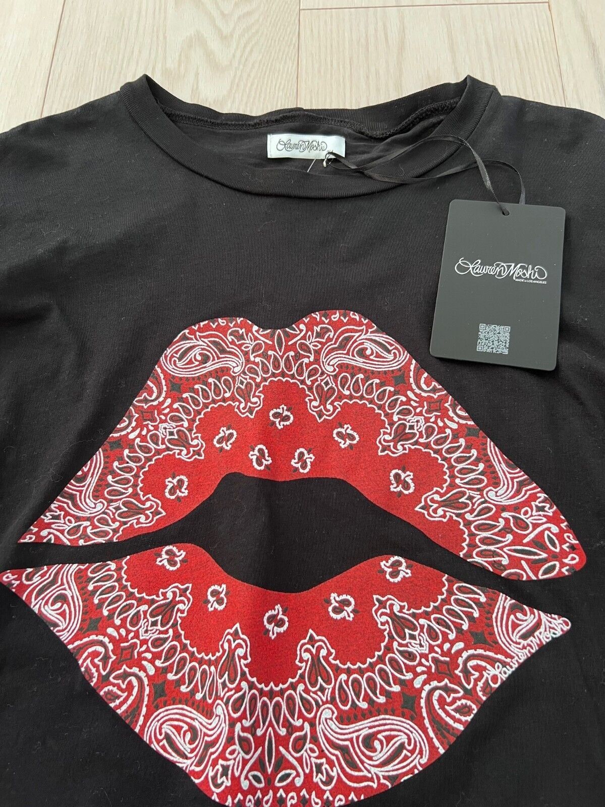 Other Lauren Moshi Red Bandana Lips Top Black ( XS ) Size XS / US 0-2 / IT 36-38 - 2 Thumbnail