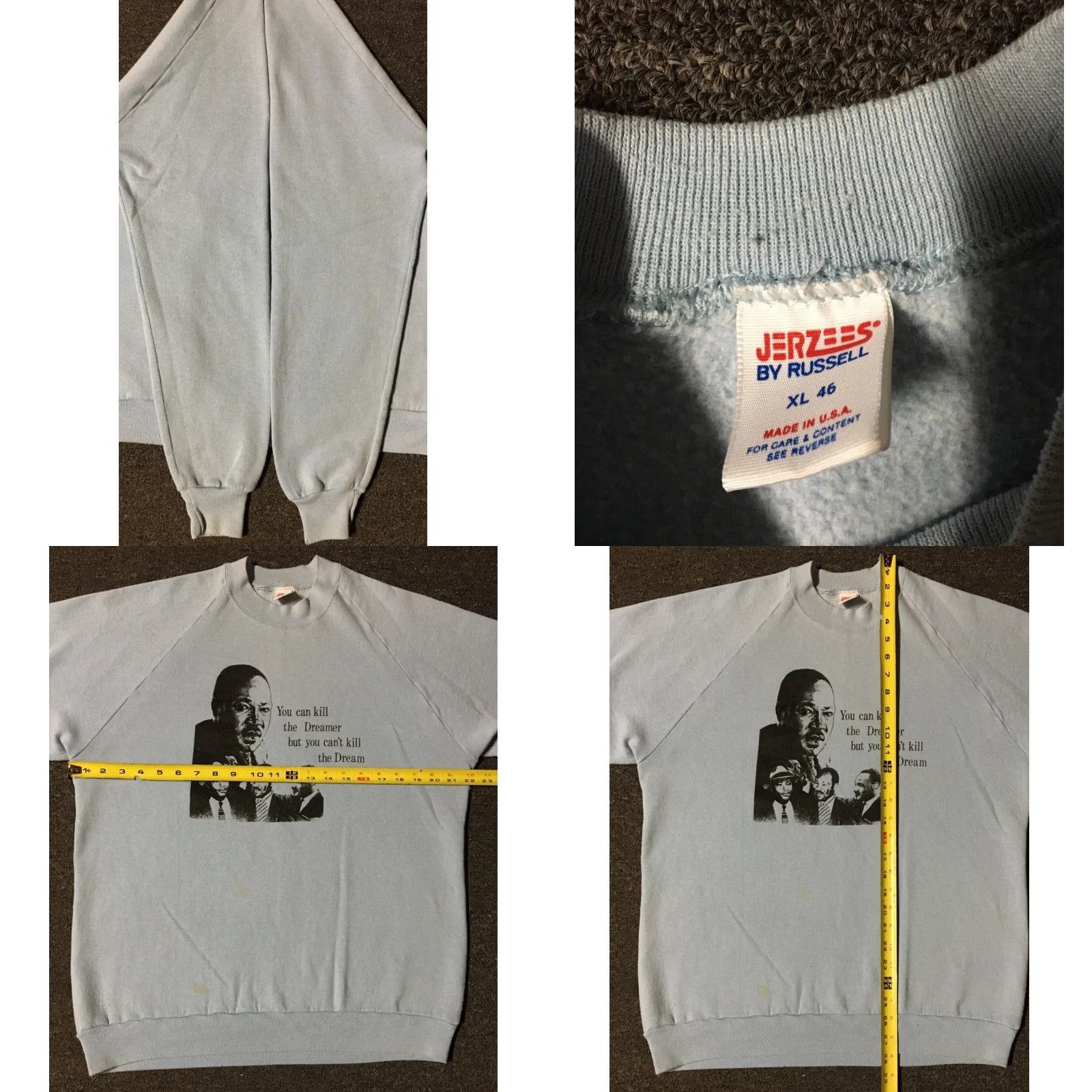 Vintage VINTAGE Martin Luther King You Cant Kill The Dream Sweatshirt M Crew Neck MLK 80s 90s Blue Mens Hoodie Sweatshirt Nightingale? Size US M / EU 48-50 / 2 - 8 Thumbnail