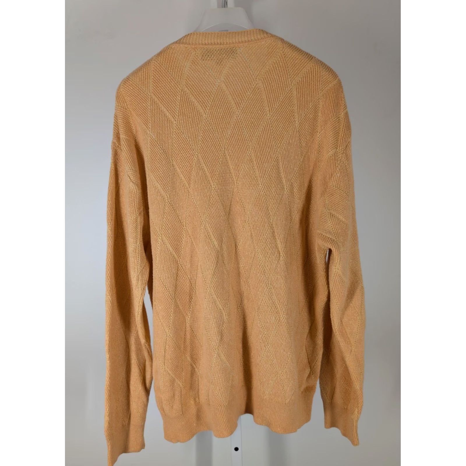 Paul Stuart VINTAGE Paul Stuart Argyle Geometric Italy Knit Peach Linen Cotton Sweater XL Men Size US XL / EU 56 / 4 - 3 Thumbnail
