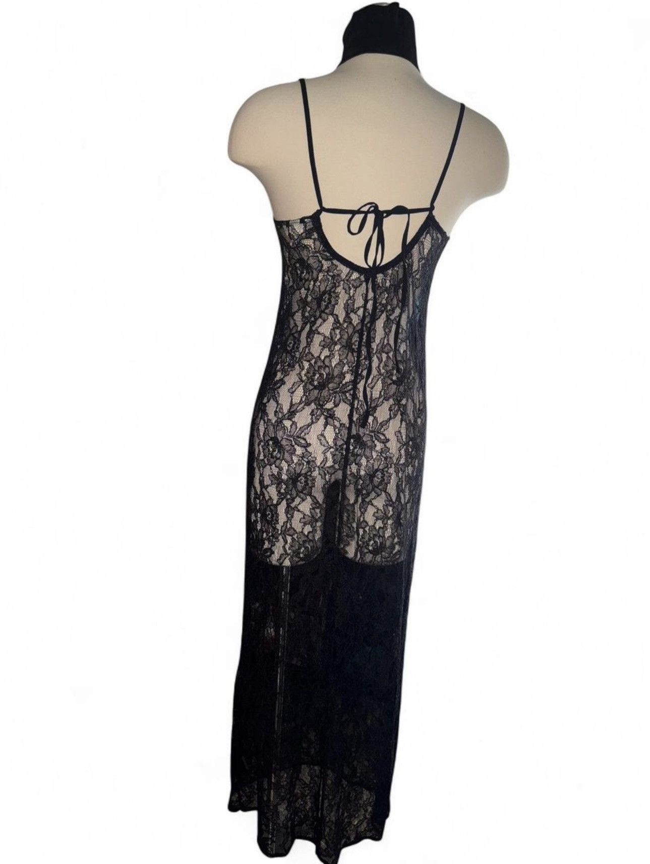 H&M Women’s Size XS H&M Black Sheer Lace Maxi Dress Pre-Owned Size XS / US 0-2 / IT 36-38 - 4 Thumbnail