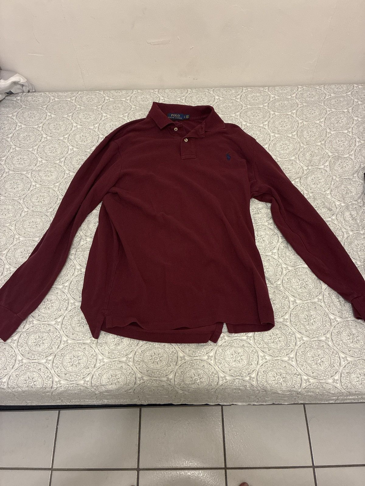 Ralph Lauren polo longsleeve wine red Size US L / EU 52-54 / 3 - 2 Thumbnail