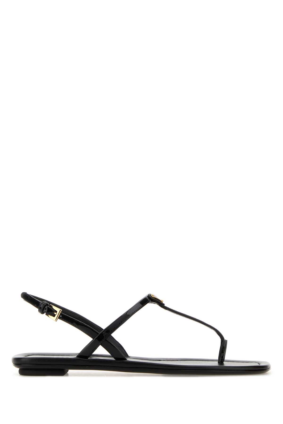 Prada Black Leather Thong Sandals Size US 5.5 / IT 35.5 - 1 Thumbnail
