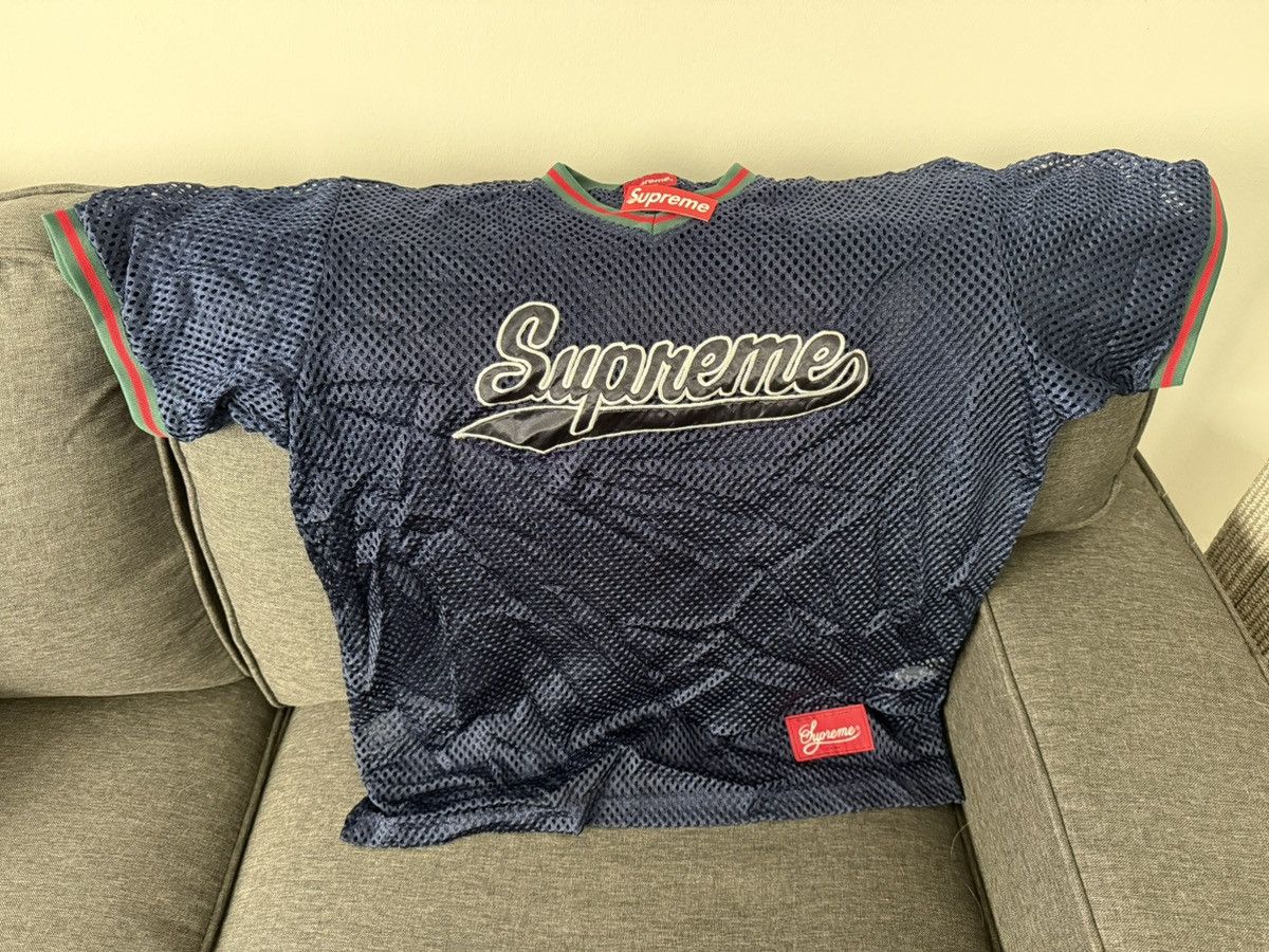 Supreme Supreme Mesh Baseball Jersey Navy Size US M / EU 48-50 / 2 - 1 Thumbnail