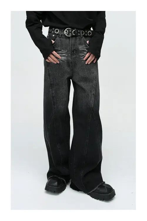 Other Street retro patchwork loose washed jeans Size US 32 / EU 48 - 6 Thumbnail