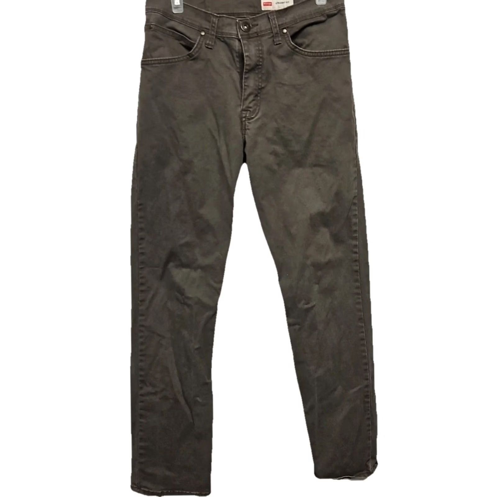 Wrangler Wrangler Jeans Straight Regular Men 28X28 Olive Brown Stretch Denim Cotton Mid Rise Black? Size US 28 / EU 44 - 2 Thumbnail
