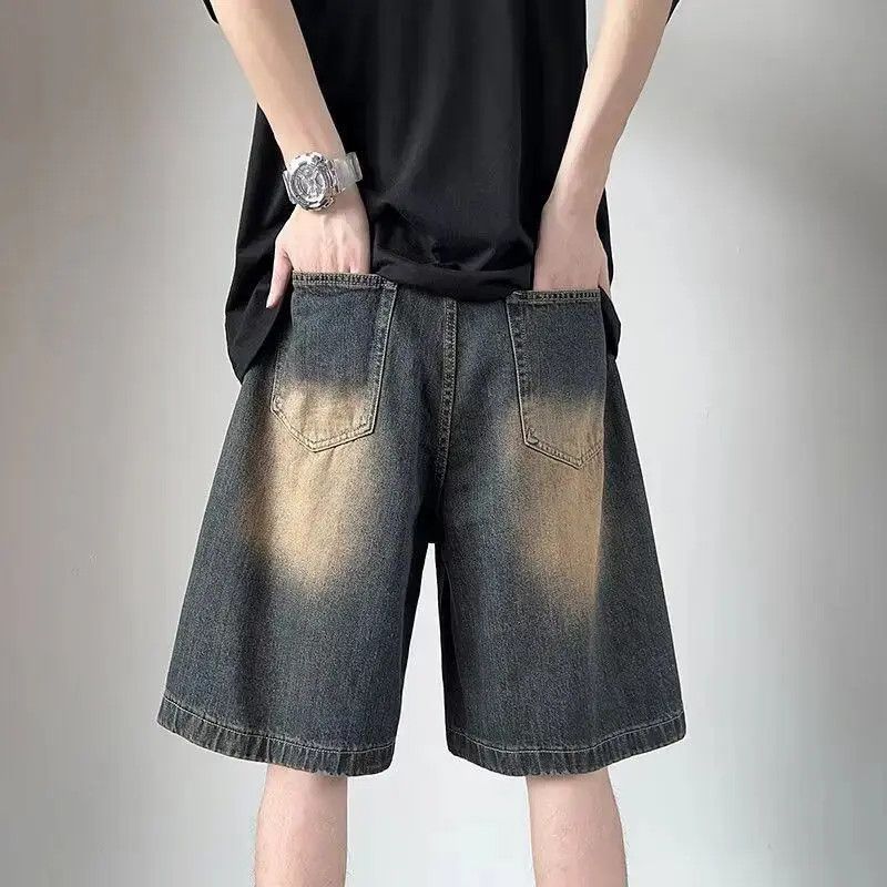 Japanese Brand Retro straight leg wide leg denim shorts Size US 32 / EU 48 - 2 Thumbnail